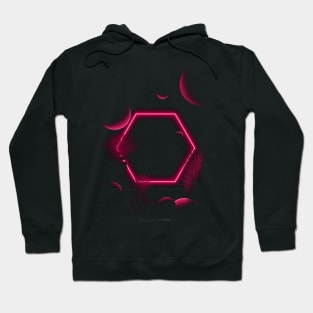 Tropical Red Neon Lighting Effect Hoodie